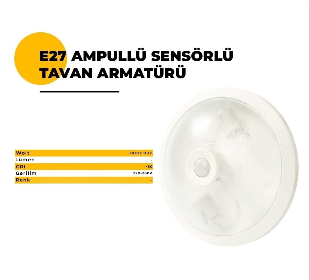 CİHAN MF-323-T 360 Derece Sensörlü Tavan Armatürü