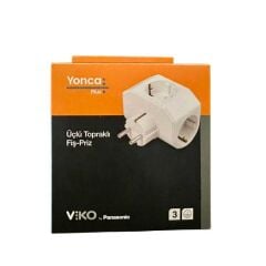 90303003 Yonca Plus Üçlü Priz Beyaz