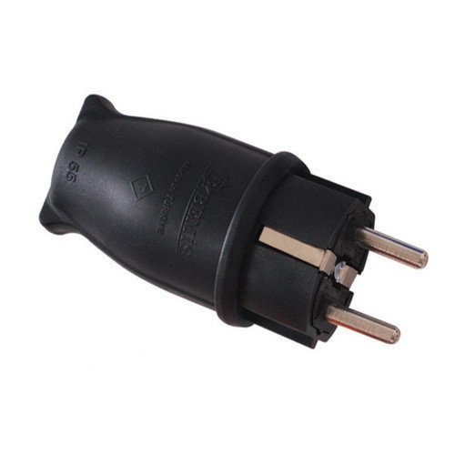 Bemis 1x16A 220V Siyah Kauçuk Düz Fiş BK1-1402-2011