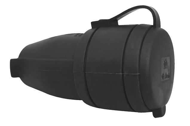 Bemis 1x16A 220V Siyah Kauçuk Uzatma Priz BK1-1402-2311