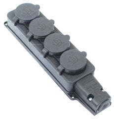 Bemis 1x16A 220V 4'lü Kauçuk Grup Priz BK1-1402-3614