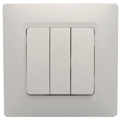 Legrand 767103 Salbei Beyaz Üçlü Anahtar