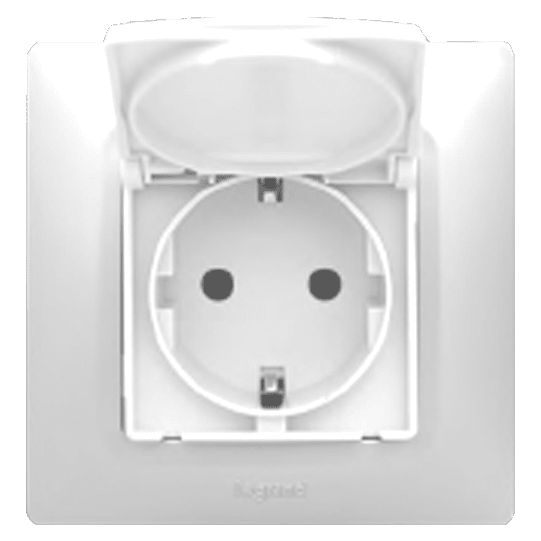 Legrand 767118 Salbei Beyaz Kapaklı Topraklı Priz
