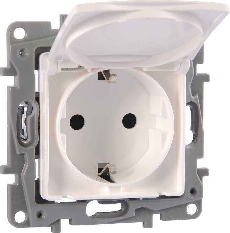 Legrand 767118 Salbei Beyaz Kapaklı Topraklı Priz