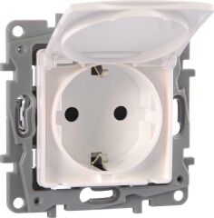 Legrand 767118 Salbei Beyaz Kapaklı Topraklı Priz