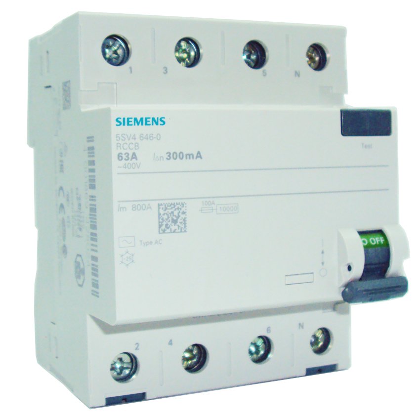 SIEMENS 63 Amper Trifaze Kaçak Akım Koruma Şalteri 400V 300mA 5SV5646-6