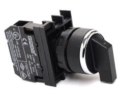 B101S31 B Serisi Plastik 2NO (II-0-I) 60° Seçici Tek Dönüşlü 22mm Buton
