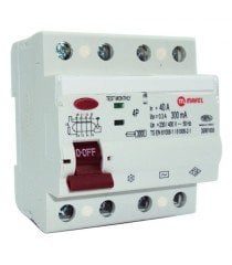 35001008 4 Kutuplu 40A 300mA Trifaze Yangın Koruma Şalteri