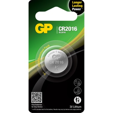 GP CR2016 Lityum Düğme Pil, 3V 5 li Paket