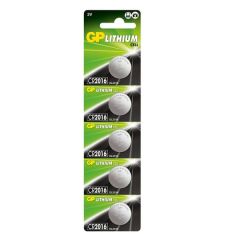 GP CR2016 Lityum Düğme Pil, 3V 5 li Paket
