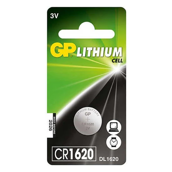GP CR1620 Lityum Düğme Pil, 3V 5 li Paket