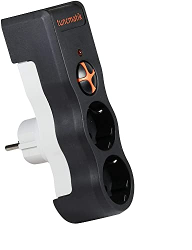 Tunçmatik TSK19022 Akım Korumalı Grup Priz Kablosuz 2 li Siyah