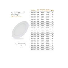 BL-S1-2003 YUVARLAK SLİM LED PANEL ARMATÜR 3W SIVA ALTI 6500K