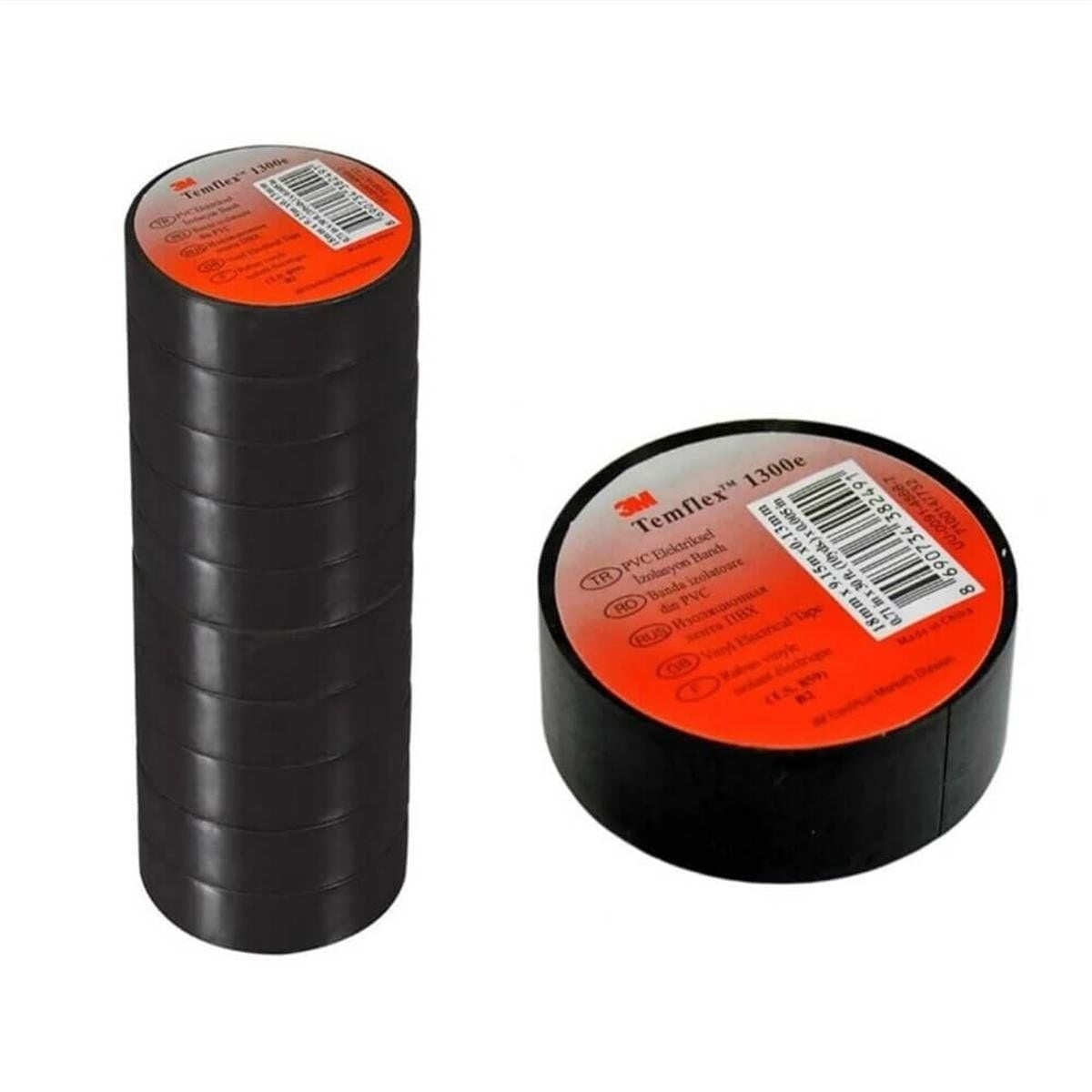 3M Temflex 1300E Pvc Izole Bant Elektrik Bandı 10 lu Paket