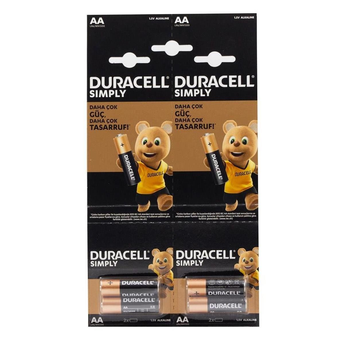 DURACELL SİMPLY LR6 AA ALKALİN KALEM PİL 4' LÜ KARTELA