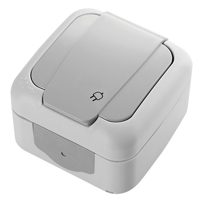 90555508 PALMİYE NEMLİYER TOPRAKLI PRİZ GRİ