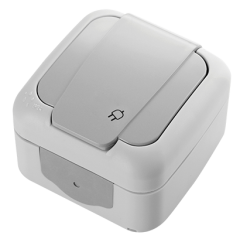 90555508 PALMİYE NEMLİYER TOPRAKLI PRİZ GRİ