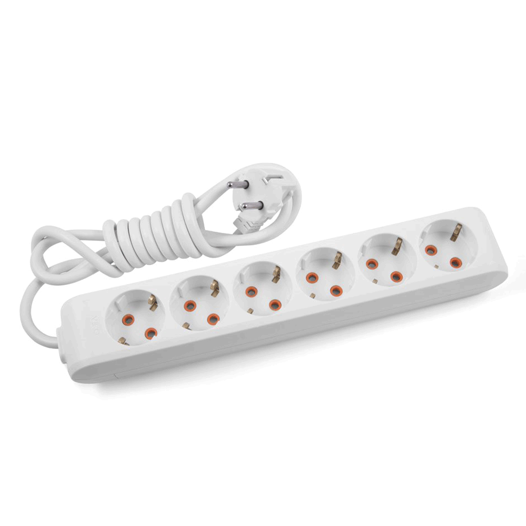 BR-1556-5 GRUP PRİZ 6' LI KLASİK 5 MT KABLOLU TOPRAKLI